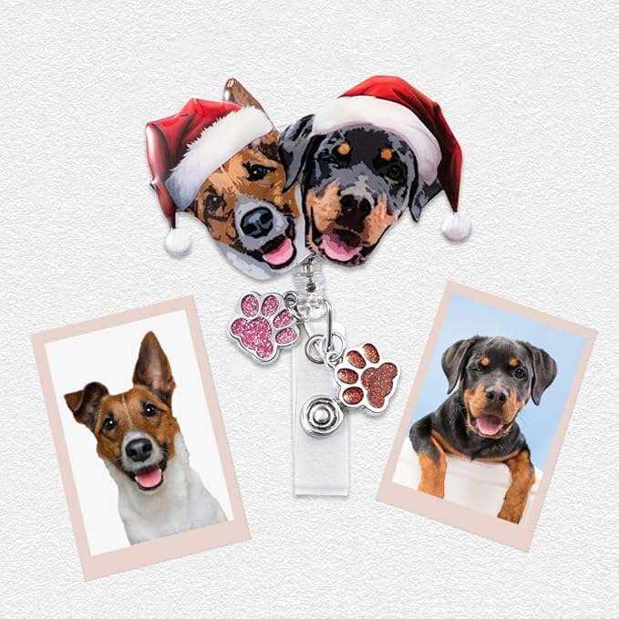 callie Personalized Christmas Pet Badge Reel - Image 7