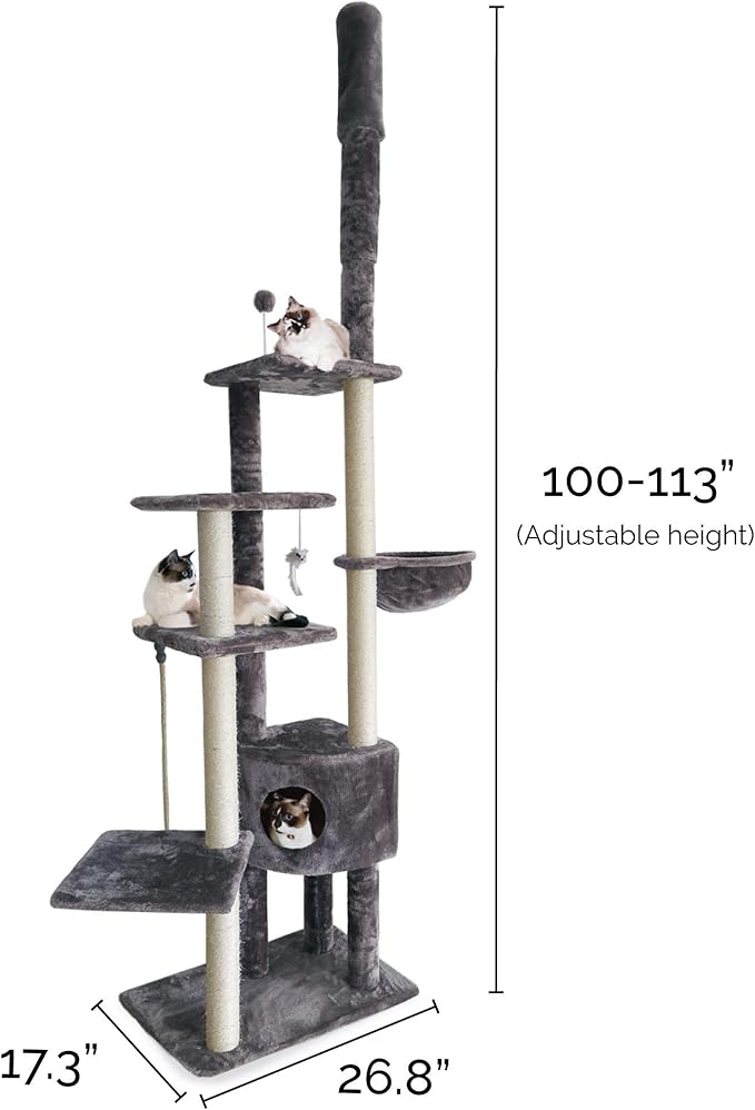 Furhaven 100"-113" Tall Cat Tree - Image 3