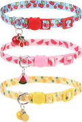Breakaway Cat Collars with Bell & Cute Pendants, 3 Pack Safety Buckle Kitten by VKPETFR