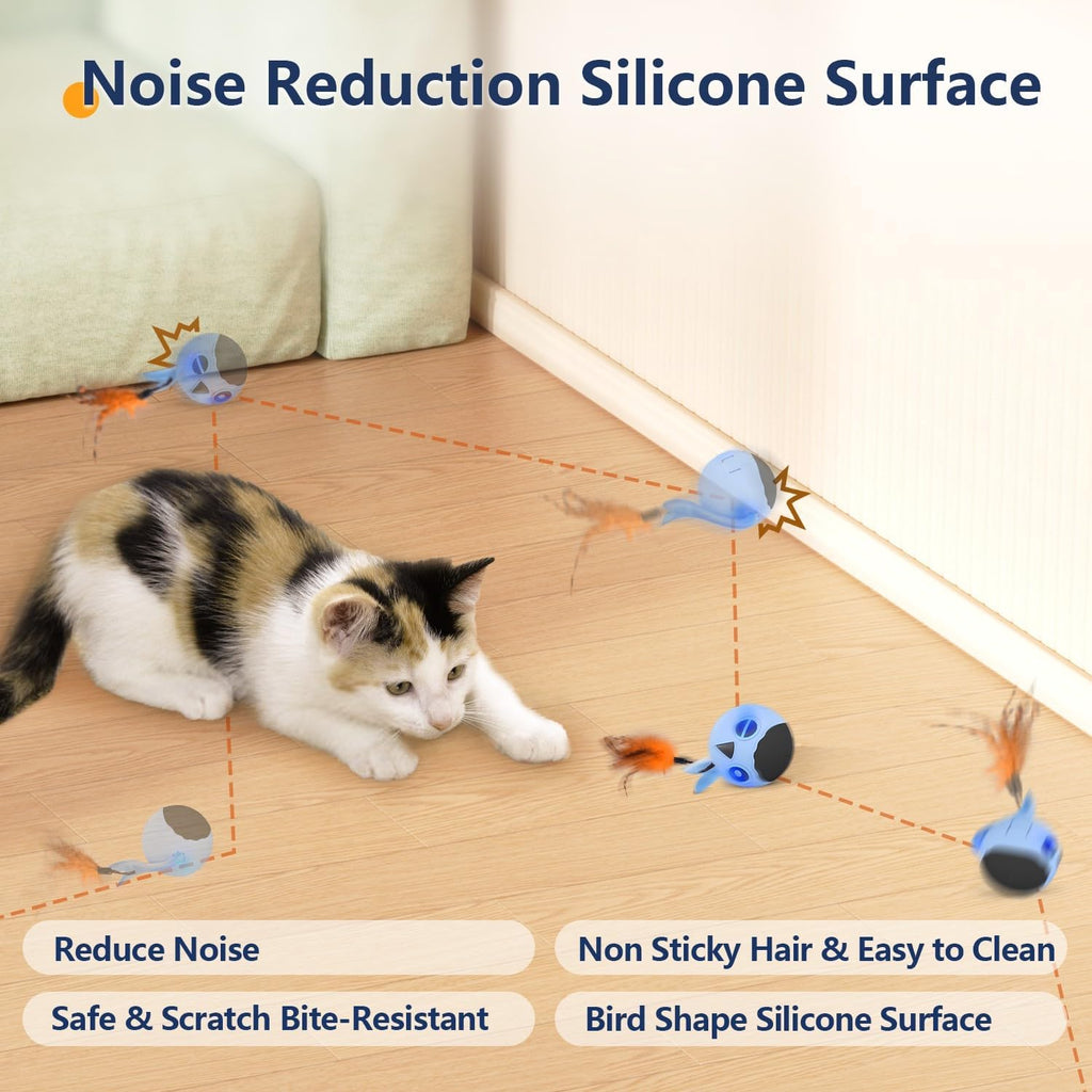 Cat Toys Ball, Smart Motion Sensor Moving Ball with 4 Sounds& 3 Speed Modes