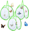 3 PCS Mini Butterfly Habitat Cage Foldable Insect Mesh Cage with Handle & Zipper Portable Butterfly Net Habitat Bug Terrarium for Transporting and Raising Critter Cage Easy to Observe, 10x 8.8x8Inch