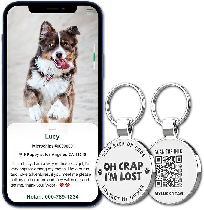 MYLUCKYTAG QR Code Pet ID | Personalized Dog & Cat Collar Tag | Online Profile - Image 5
