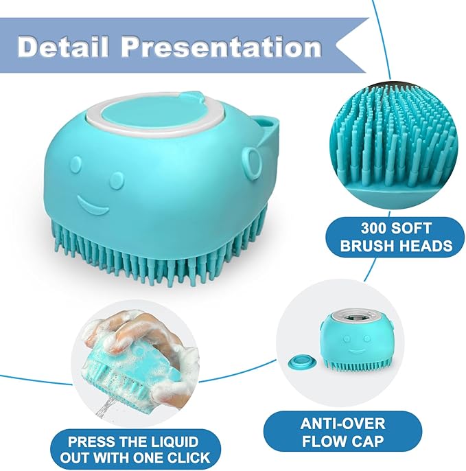 2PCS Dog Washing Gloves and Dog Shampoo Brush, Dog Bath Supplies Dog and Cat - Image 5