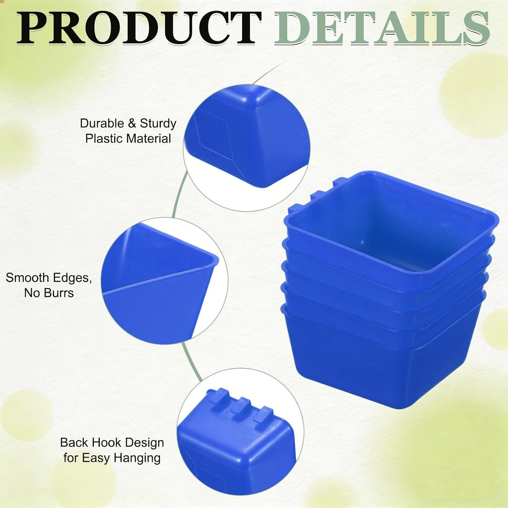 Cage Cups, 4.9x3.7x2.4 Parakeet Feeder(Blue, 20 Pcs)