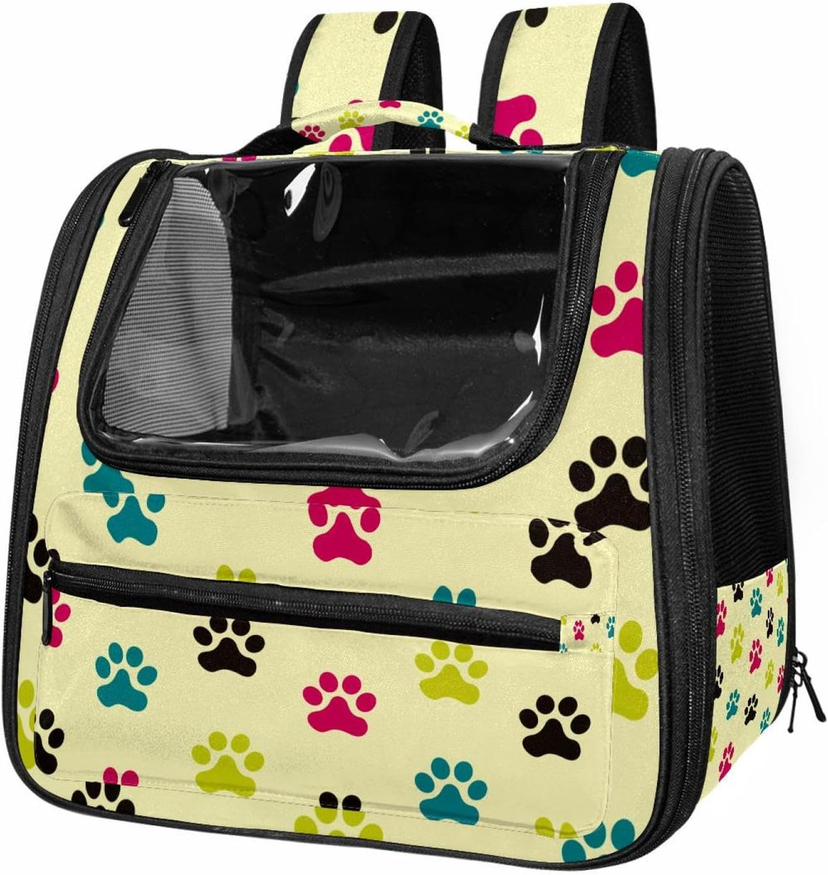 Sunflower Black Pattern Traveler Backpack Pet Carriers for Cats and Dogs