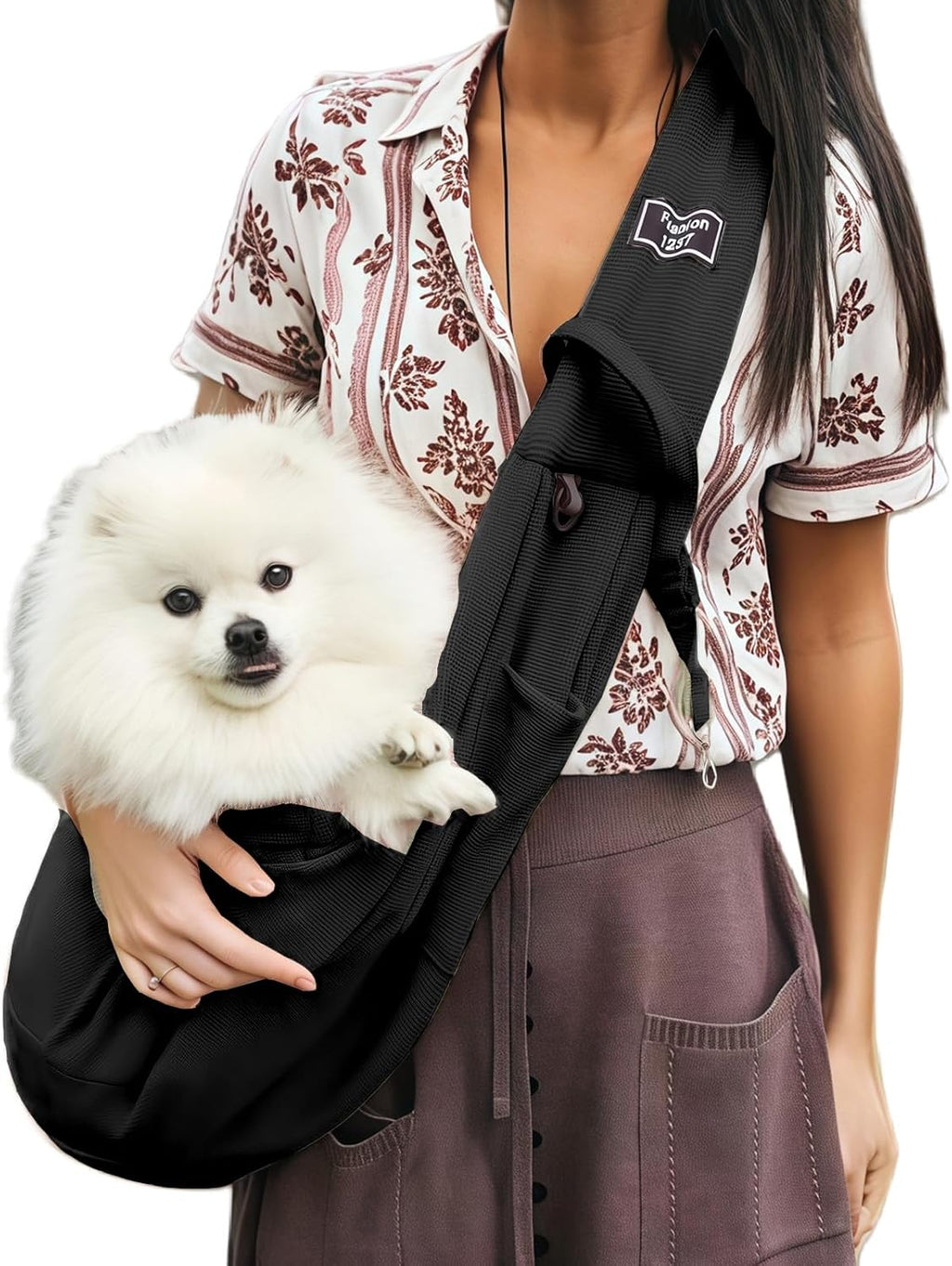 Dog Sling Carrier Soft Breathable for Small Dogs Cats 3-12 lbs,Pink