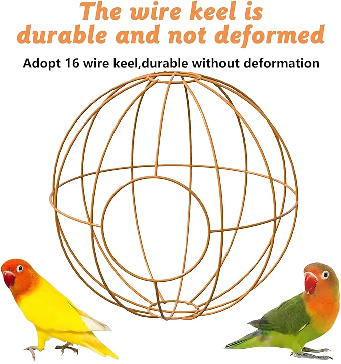 BNOSDM Rattan Bird Nest Parrot Nesting House Parakeet Nesting Soft Lovebird - Image 3