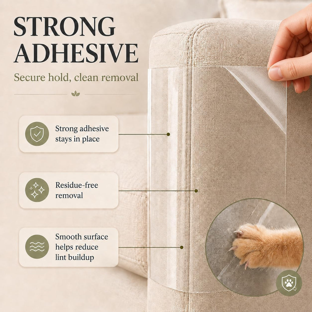 Cat Scratch Furniture Protector, 12 x 197 Inch Clear Couch and Door Guard