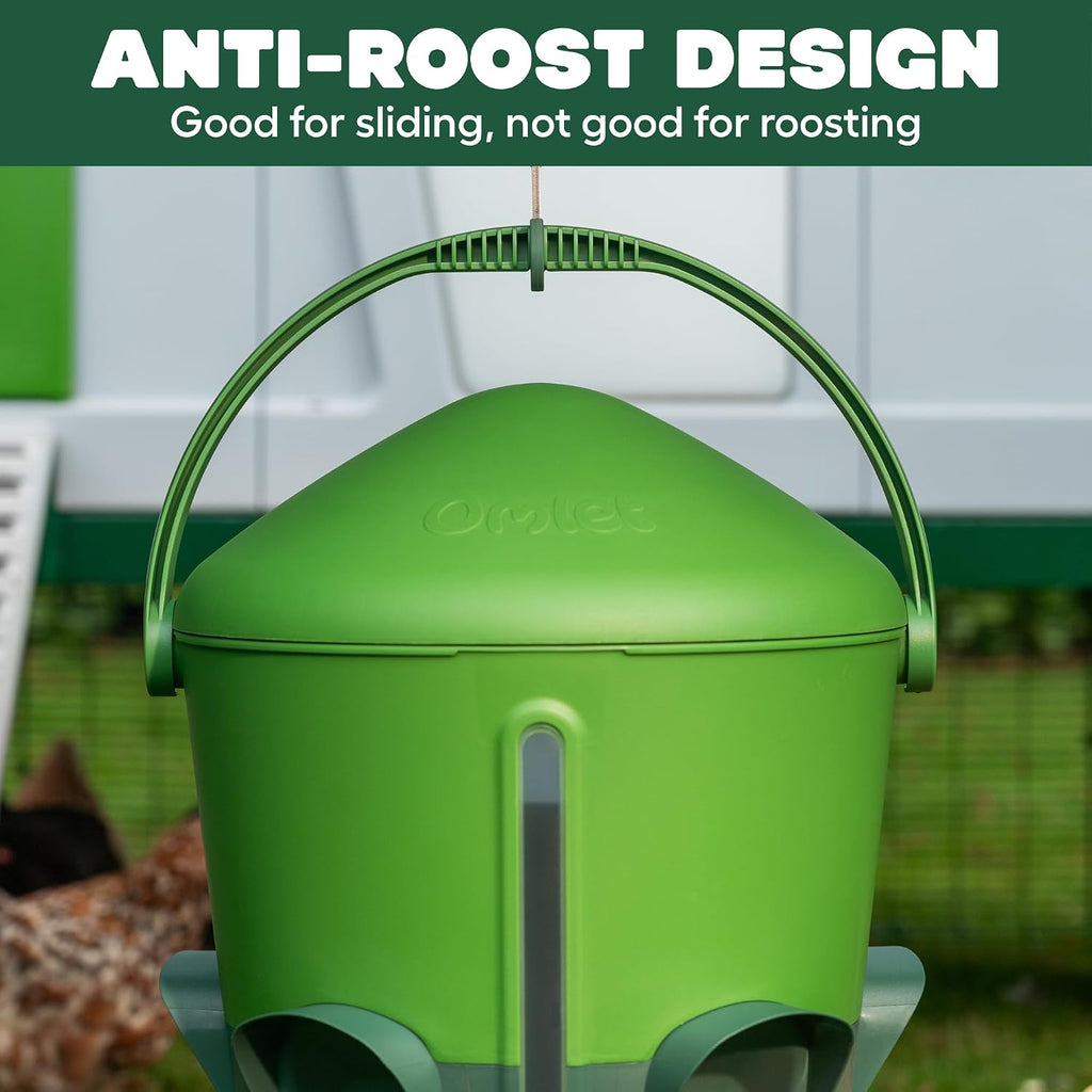 Omlet Insulated Chicken Waterer, 3 Gallon | Stay-Clean Automatic Water Dispenser for Chickens | BPA-Free | Anti-Roost Domed Lid | Includes 5 Cups & Nipples | Eglu Green