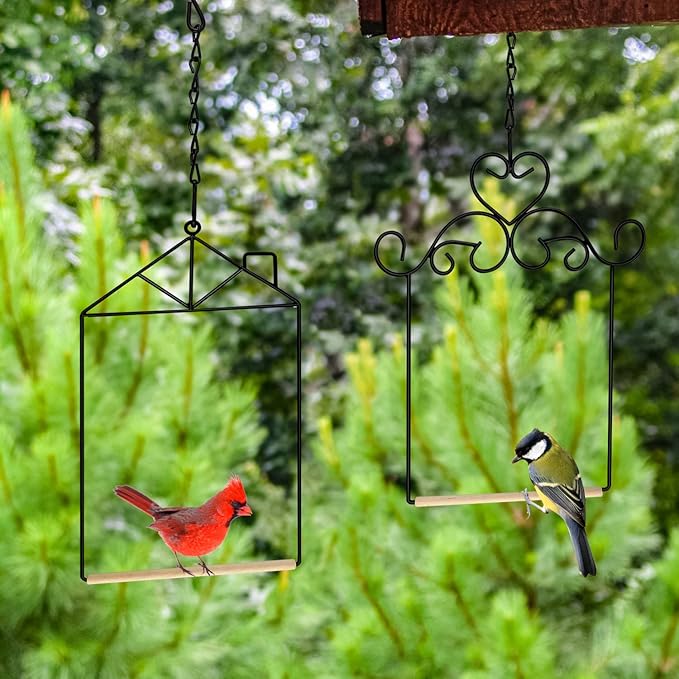 3PK Metal Frame Hummingbird Swings and Perches - Image 7