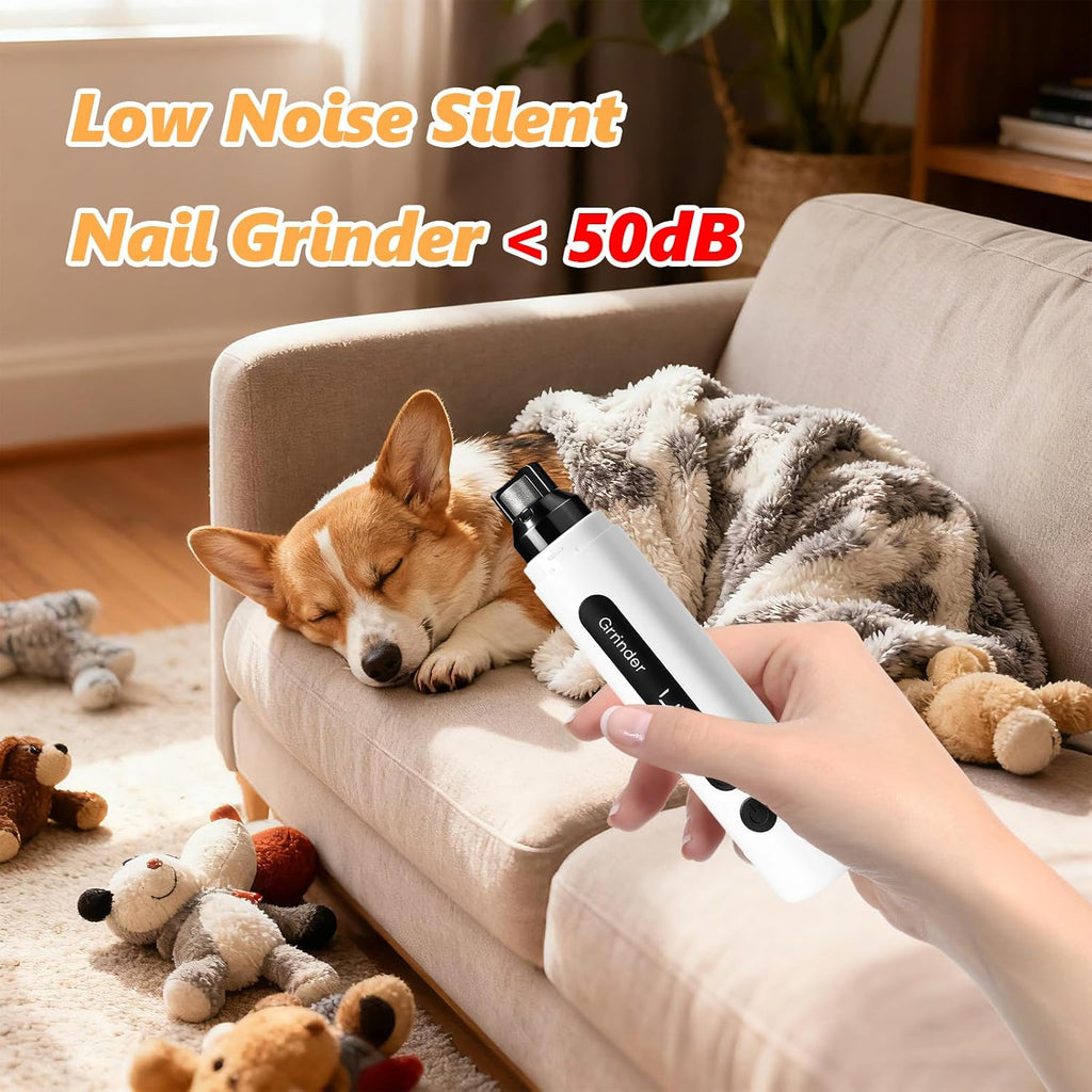 Dog Nail Grinder, 5-Speed Adjustable Pet Nail Trimmer for Dogs & Cats