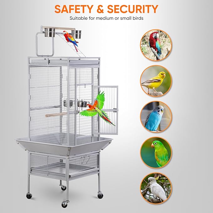 Nova Microdermabrasion 61 Inches Large Bird Cage Play Top Parrot Cockatiel - Image 7