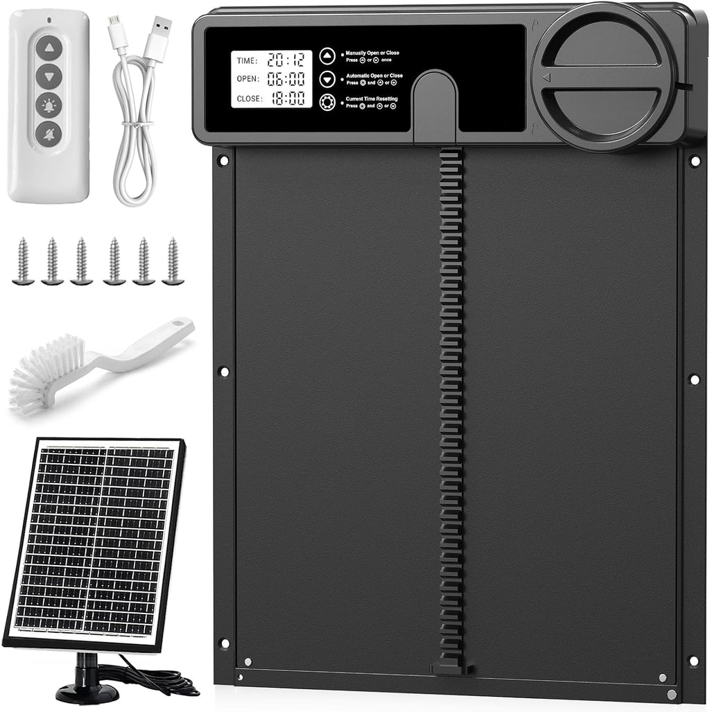 Large Size Automatic Chicken Coop Door Solar Powered - Timer/Manual