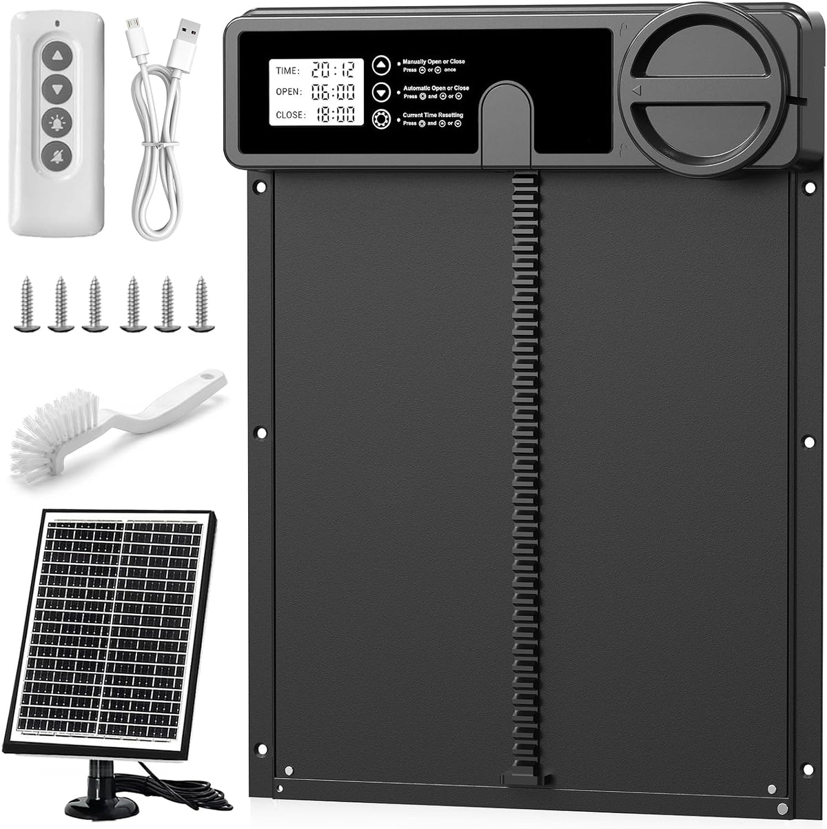 Large Size Automatic Chicken Coop Door Solar Powered - Timer/Manual