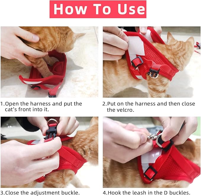 Red Cat & Dog Vest Harness - Image 6