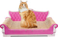 Scratching Sofa, Couch Shaped Thick Scratching Cardboard, Lounge Bed for Indoor Rest&Play, Sofa Scratcher Pad (Pink, 27.6" L X 12.4" W X 11.8" H)