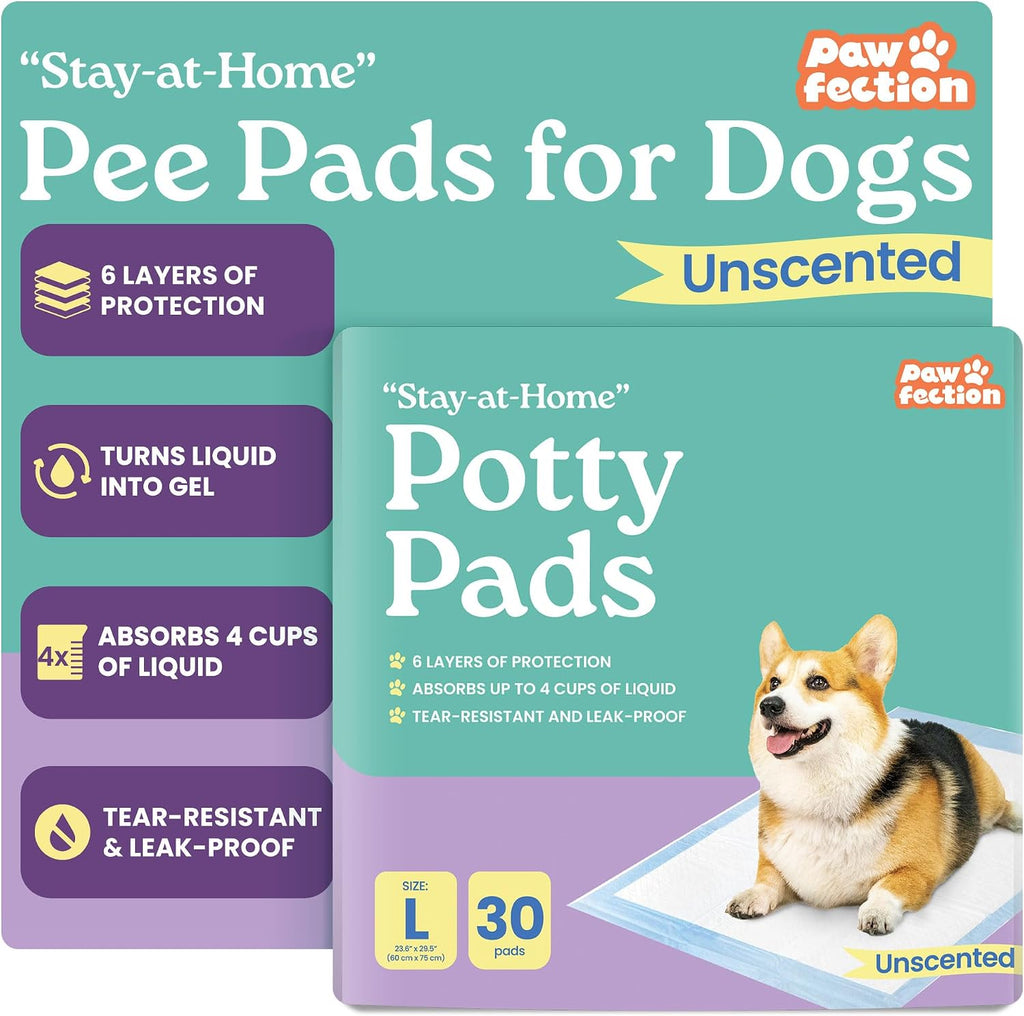 23.6" x 29.5" Unscented Puppy Pads – 120 Count Pee Pads for Dogs – 6-Layer Absorbent Design – Holds up to 4 Cups of Liquid – Leak Proof & Tear Resistant for Indoor or Travel Crate Use