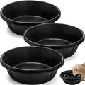 3 Pack Rubber Feed Pan, 8 Quart Large Horse Feed Bucket, Heavy Duty Rubber Water Bowl for Livestock, Stackable Chicken Dust Bath Tub for Pig Goat Dog Cat Farm Animal Feeding, 14.5'' x 4.5''
