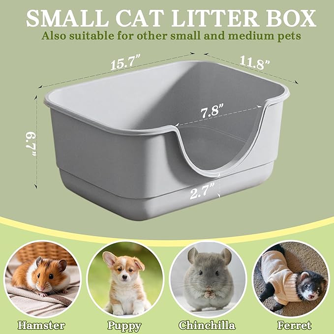 Low Entry Small Litter Box for Kittens, Kitty Plastic Litter Boxes, Open Top - Image 5
