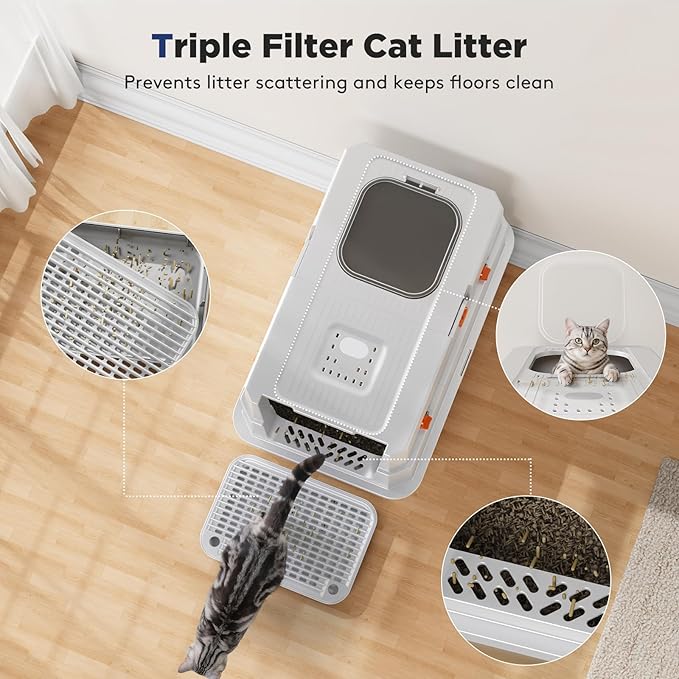 FURTIME Stainless Steel Litter Box - Image 6