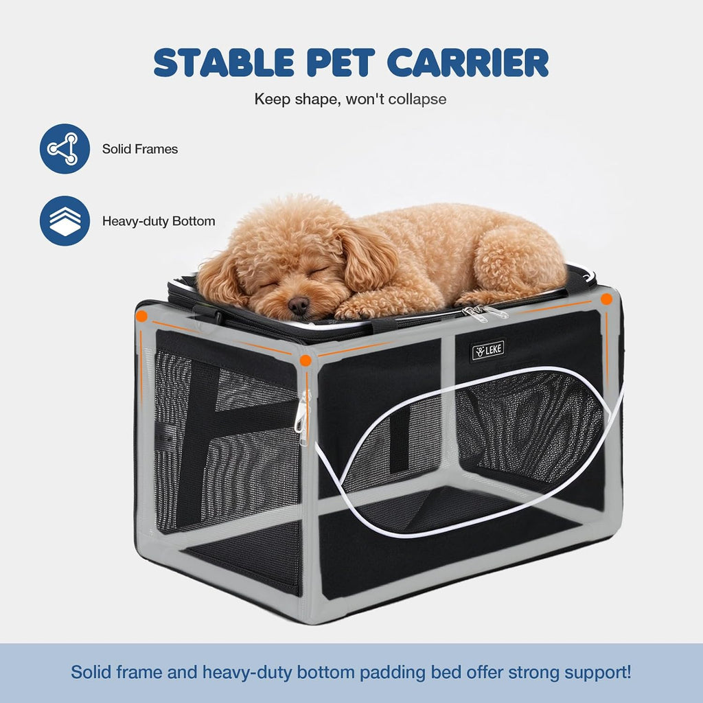 Lekereise Top-Expandable Pet Carrier 18x11x11 Inch Airline Approved Travel
