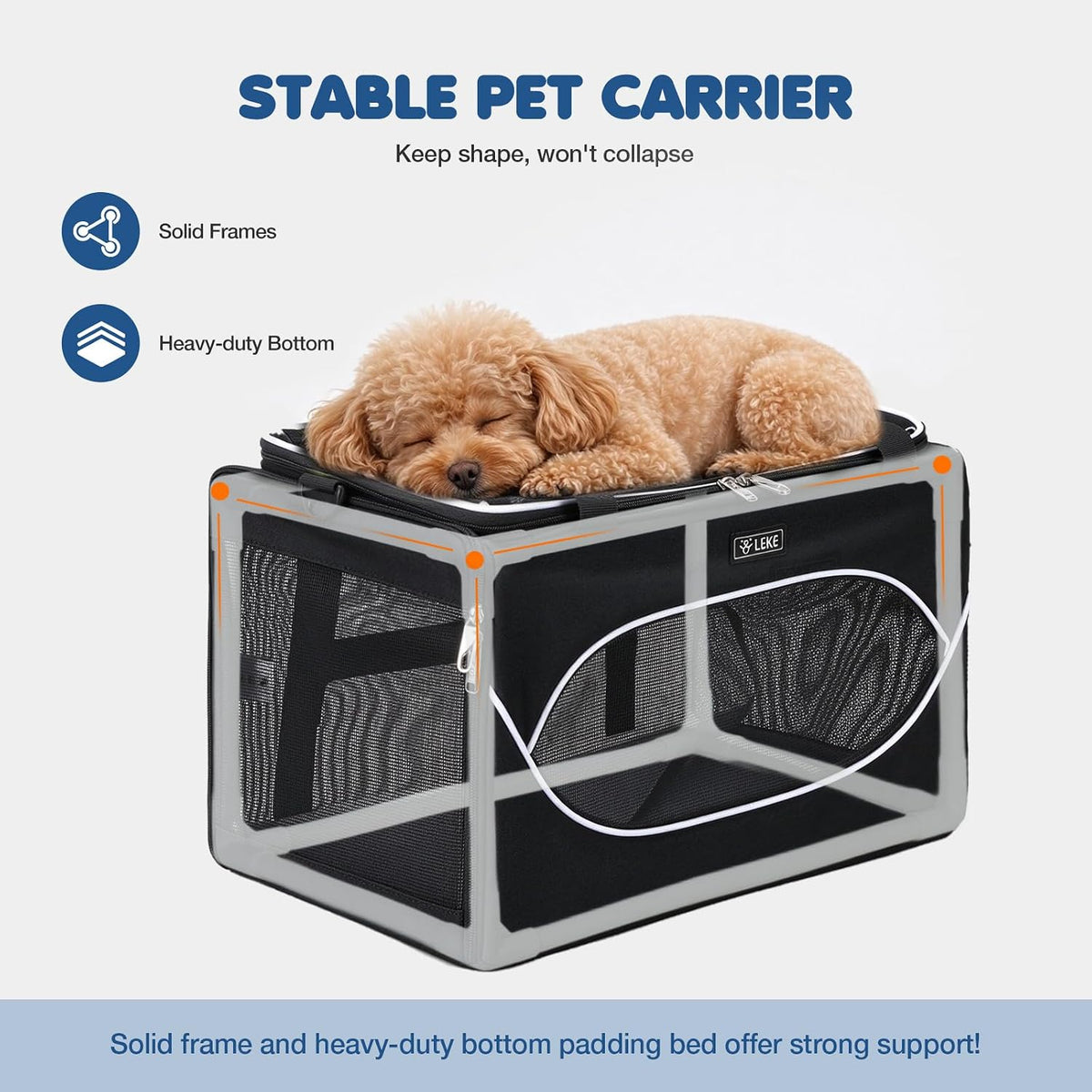 Lekereise Top-Expandable Pet Carrier 18x11x11 Inch Airline Approved Travel