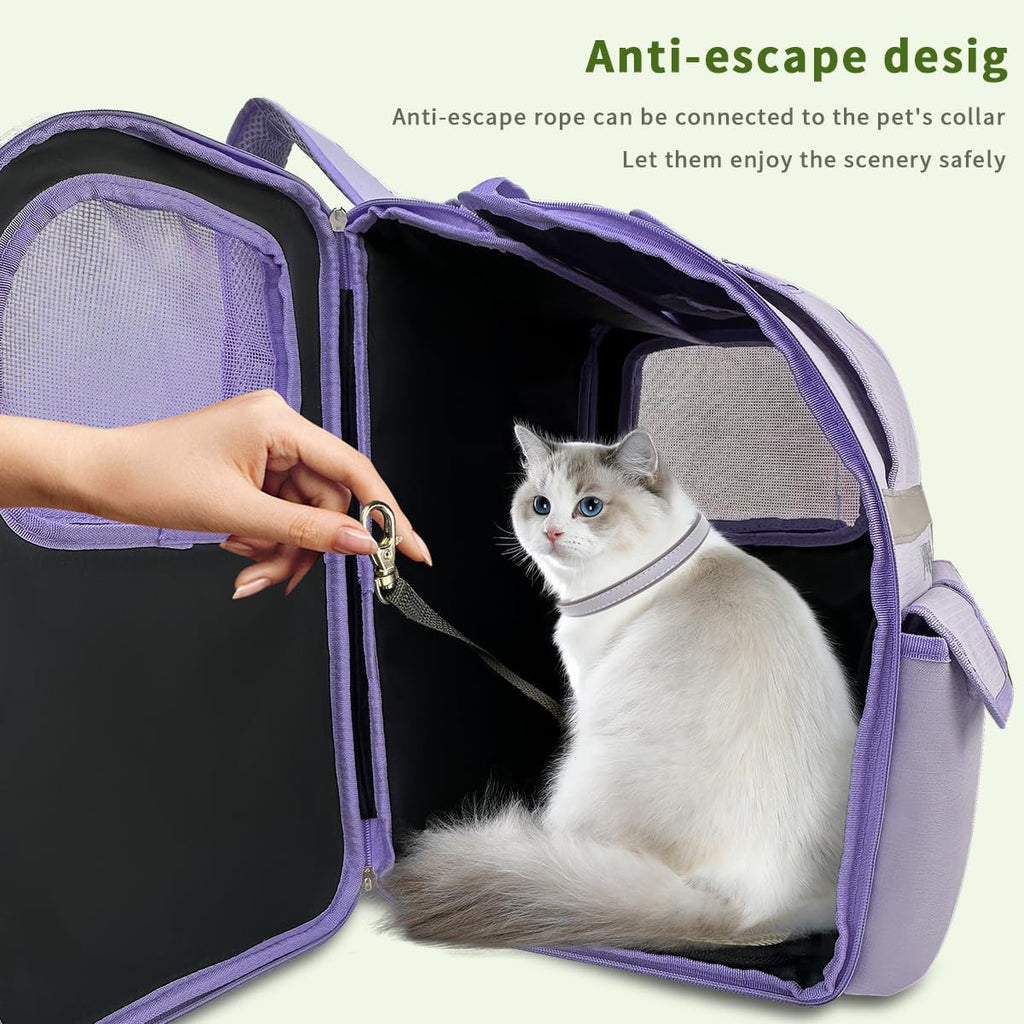 Cat Backpack Carrier,Pet Backpack for Small Dogs, Medium Cats, Maximum Weight 16 lbs,Sunshade and Breathable Dog Backpack Carrier,Ergonomic 3D Design for Hiking,Camping and Vet Visits (Green)