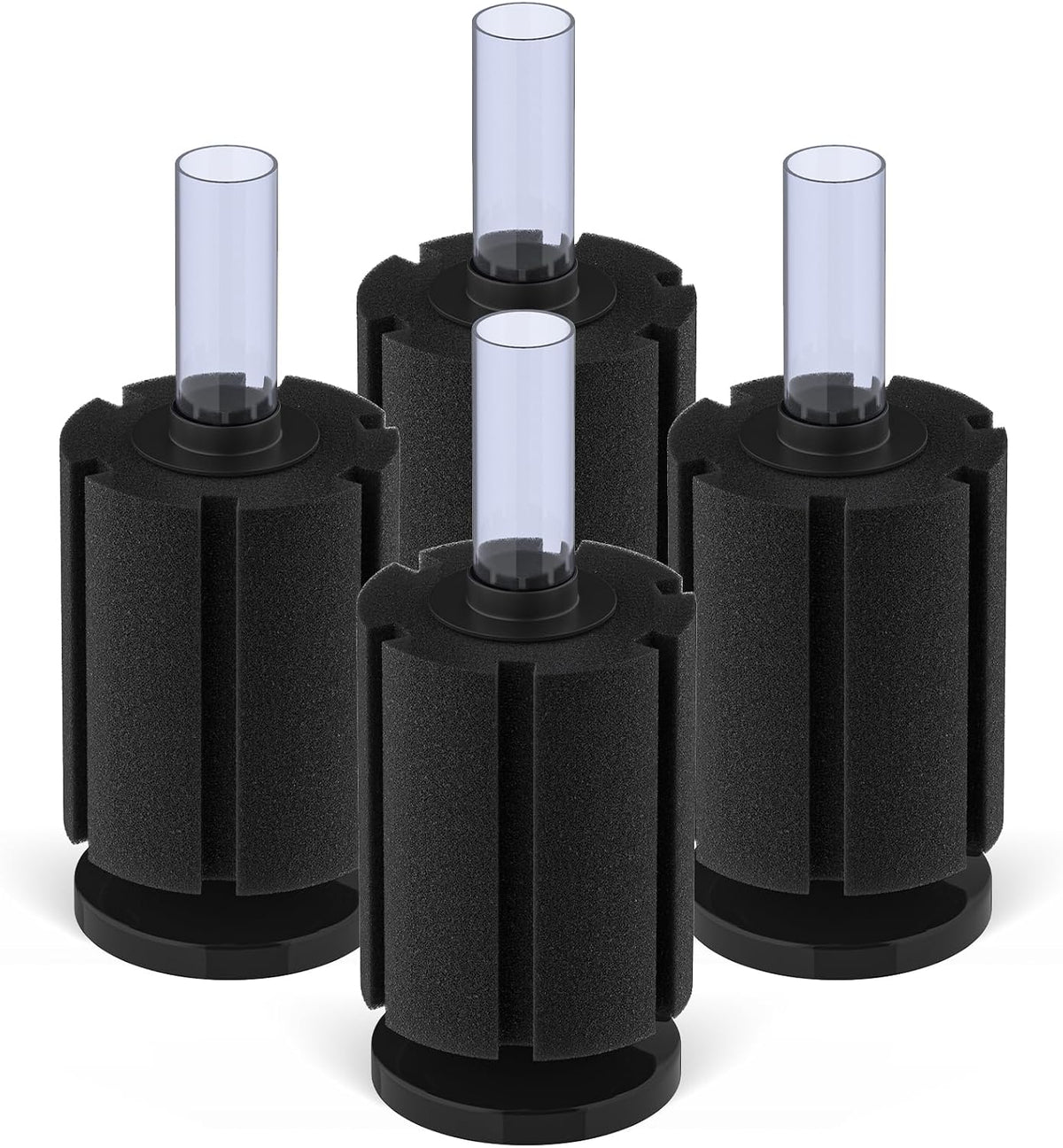 Pawfly Large Aquarium Bio Sponge Filter Quiet Betta Fry Shrimp and Small Fish Foam Filter for Fish Tank up to 50 Gallon, 4 Pack