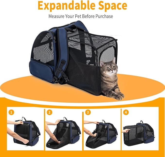 Cat Backpack，Expandable Cat Carrier Backpack, Dog Backpack Carrier and Pet - Image 9