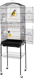 ZENY 63.4 Inch Bird Cage, Rolling Wrought Iron Parrot Cage by ZENY