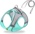 Cat Harness and Leash Set Soft Adjustable Escape Proof Cat Leash Breathable Comfortable Vest Easy to Wear Kitten/Small Dogs Harness for Outdoor Walking Green l