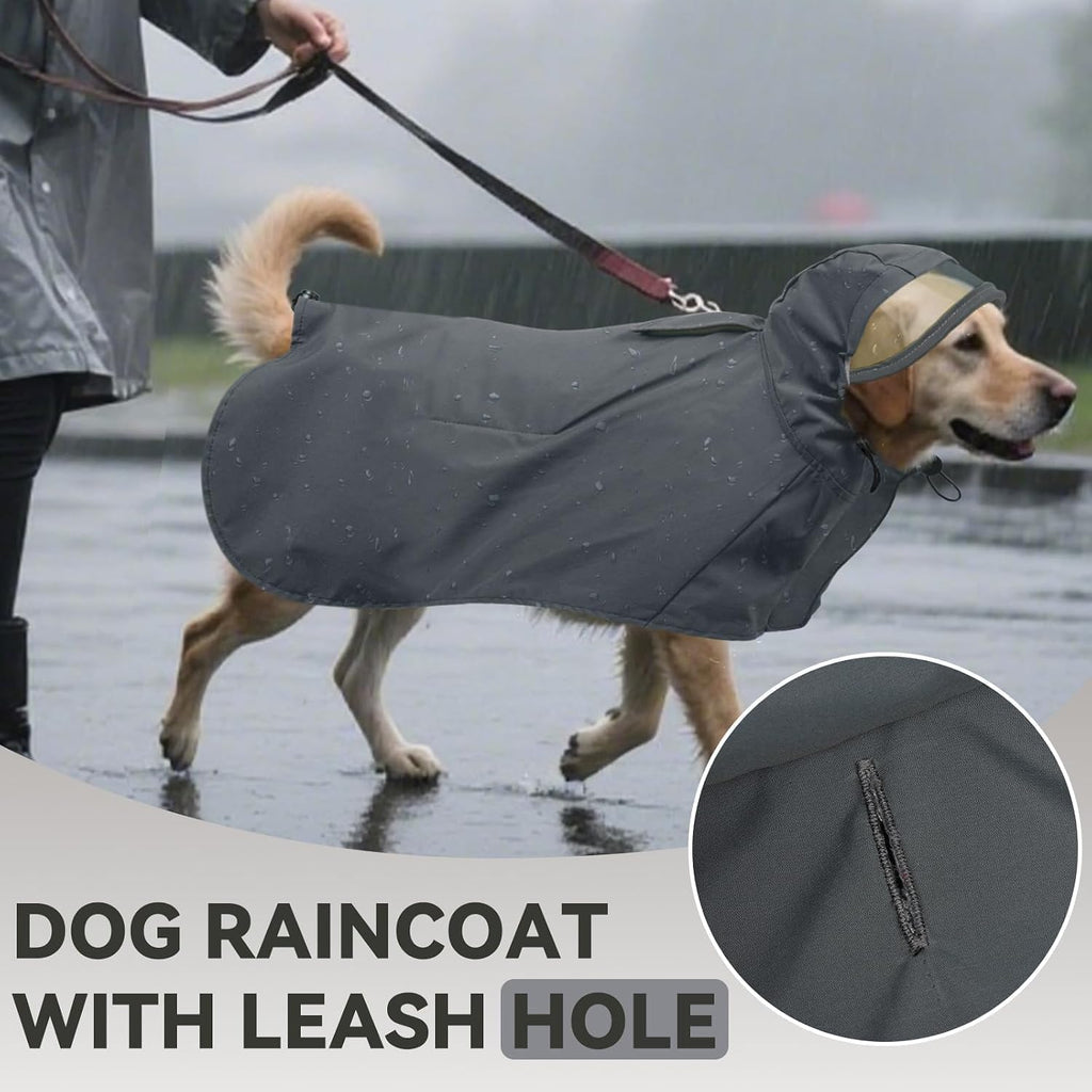 Waterproof Dog Raincoat with Hood, Windproof Rain Jacket for Medium Dogs