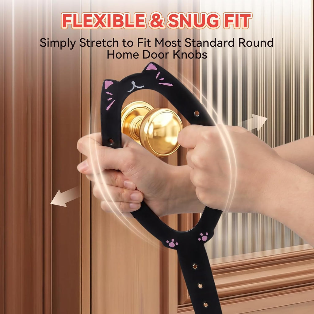 TGIOW Cat Door Latch with Stabilizer, Keep Door Open 2.5-6.5", 4Pcs, Black