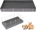 FunFurry Waterproof Guinea Pig Cage Liner,Washable Tarp Bottom Base,Cage Liners for Small Animals,Hamster Chinchilla Hedgehog Ferret Rabbit. (Dark Grey-Paw, 24" X 48")
