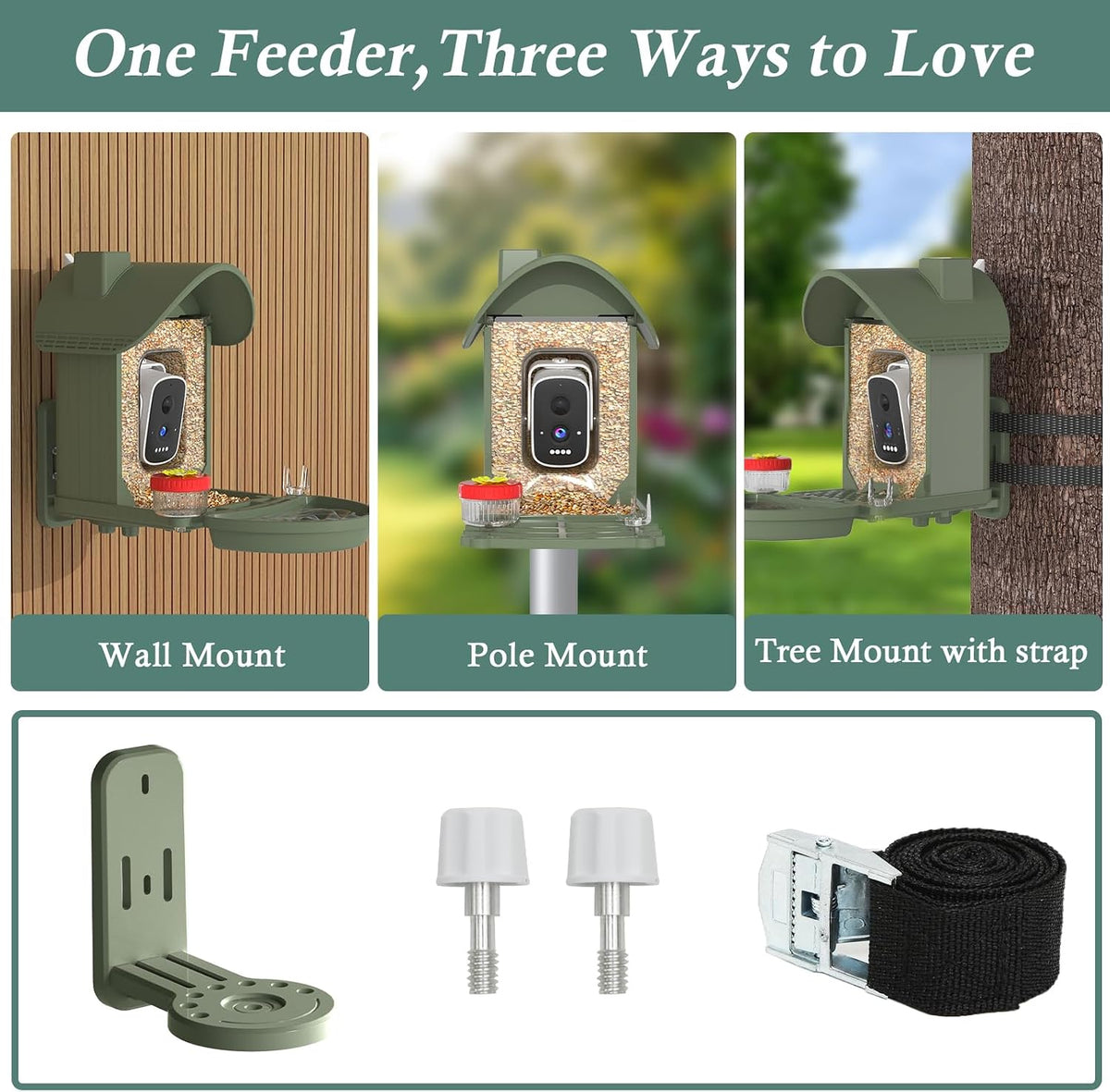 3K Smart Bird Feeder with Camera, AI Bird Recognition & Instant Alerts