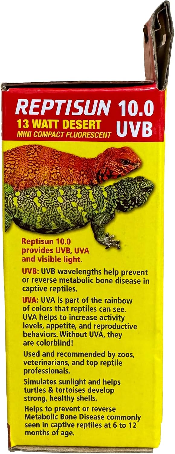 Zoo Med Reptisun 10.0 Uvb Mini Compact Fluorescent 13 Watt, Pack of 2