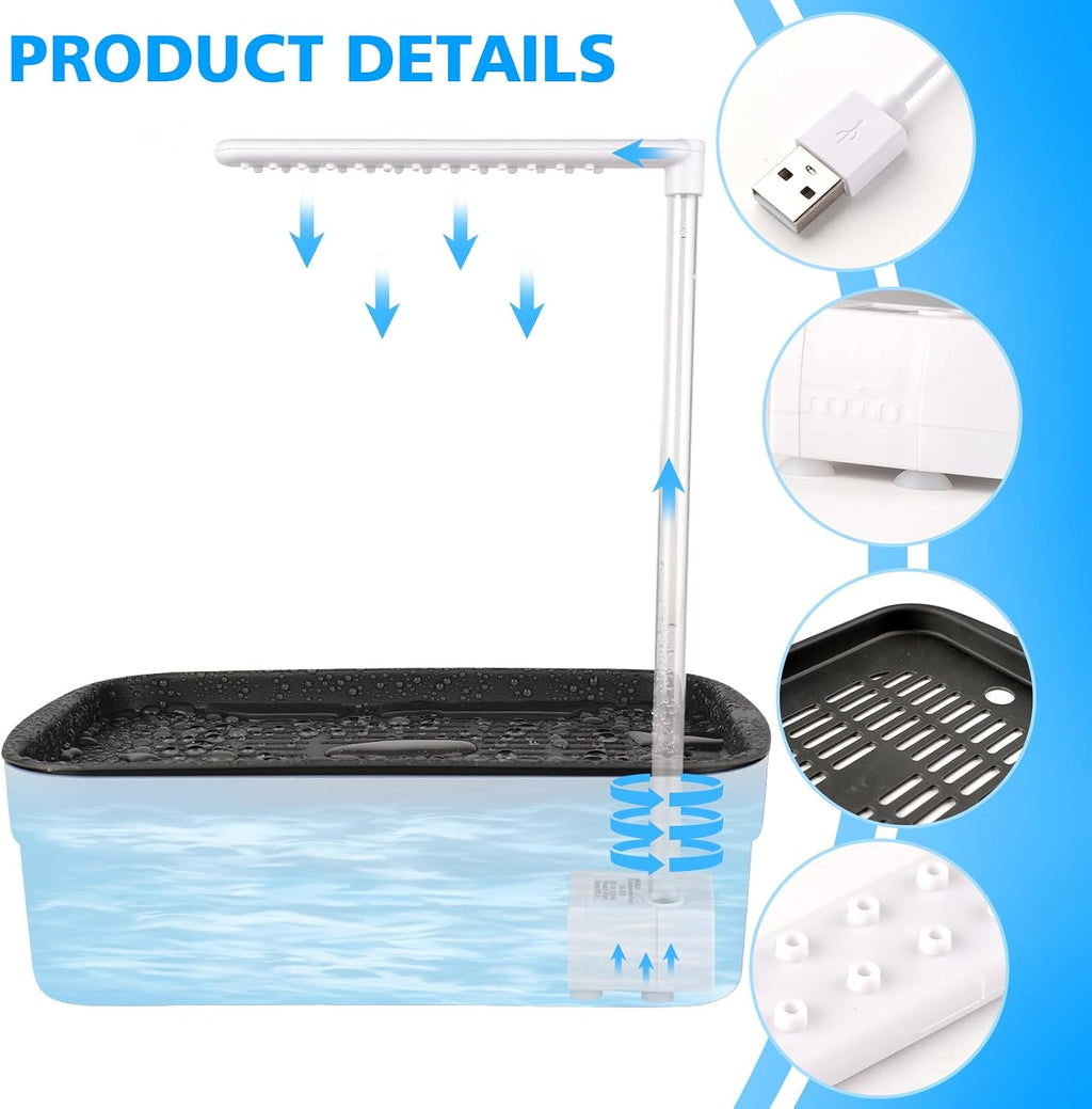 Automatic Bird Bath for Cage Indoor Parrot Bath with Shower Water Circulated Controller Bird Cage Accessory for Parakeets Cockatiel African Grey Lovebird