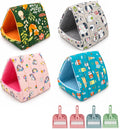4 Pack Guinea Pig Hideout Bed, 4 Colors Soft Small Animal Houses with Removable Washable Pads, Cozy Guinea Pig Cave for Bunny, Dwarf Rabbit, Hedgehog and Chinchilla