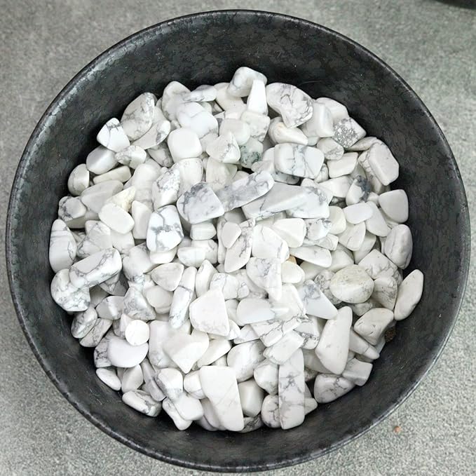 1lb Howlite Aquarium Gravel Rocks Natural Tumbled Healing Crystal Chips Bulk - Image 3