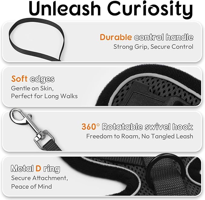 Dooradar Cat Harness and Leash Set, Escape Proof Safe Adjustable Kitten Vest - Image 6