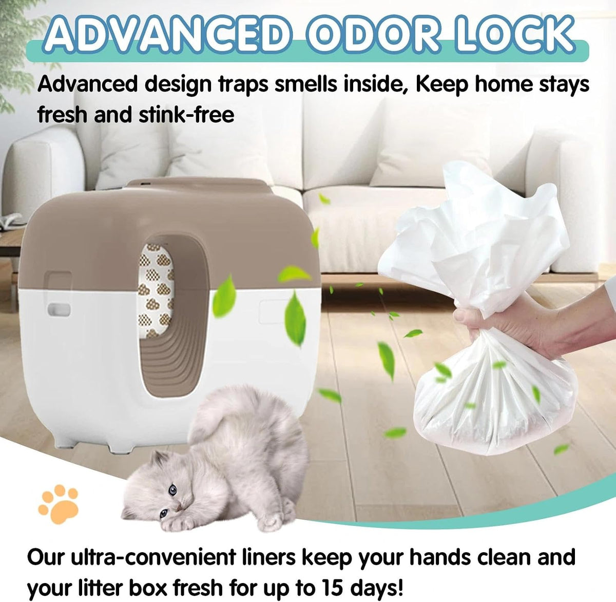 60Pcs Cat Litter Box Liners Compatible with PetSnowy SNOW+ Cat Litter Box