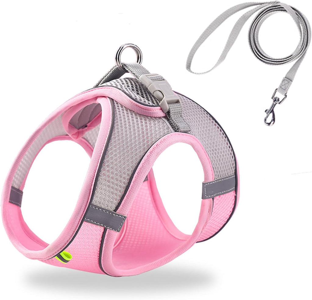 Cat Harness and Leash Set Soft Adjustable Escape Proof Cat Leash Breathable Comfortable Vest Easy to Wear Kitten/Small Dogs Harness for Outdoor Walking Green l