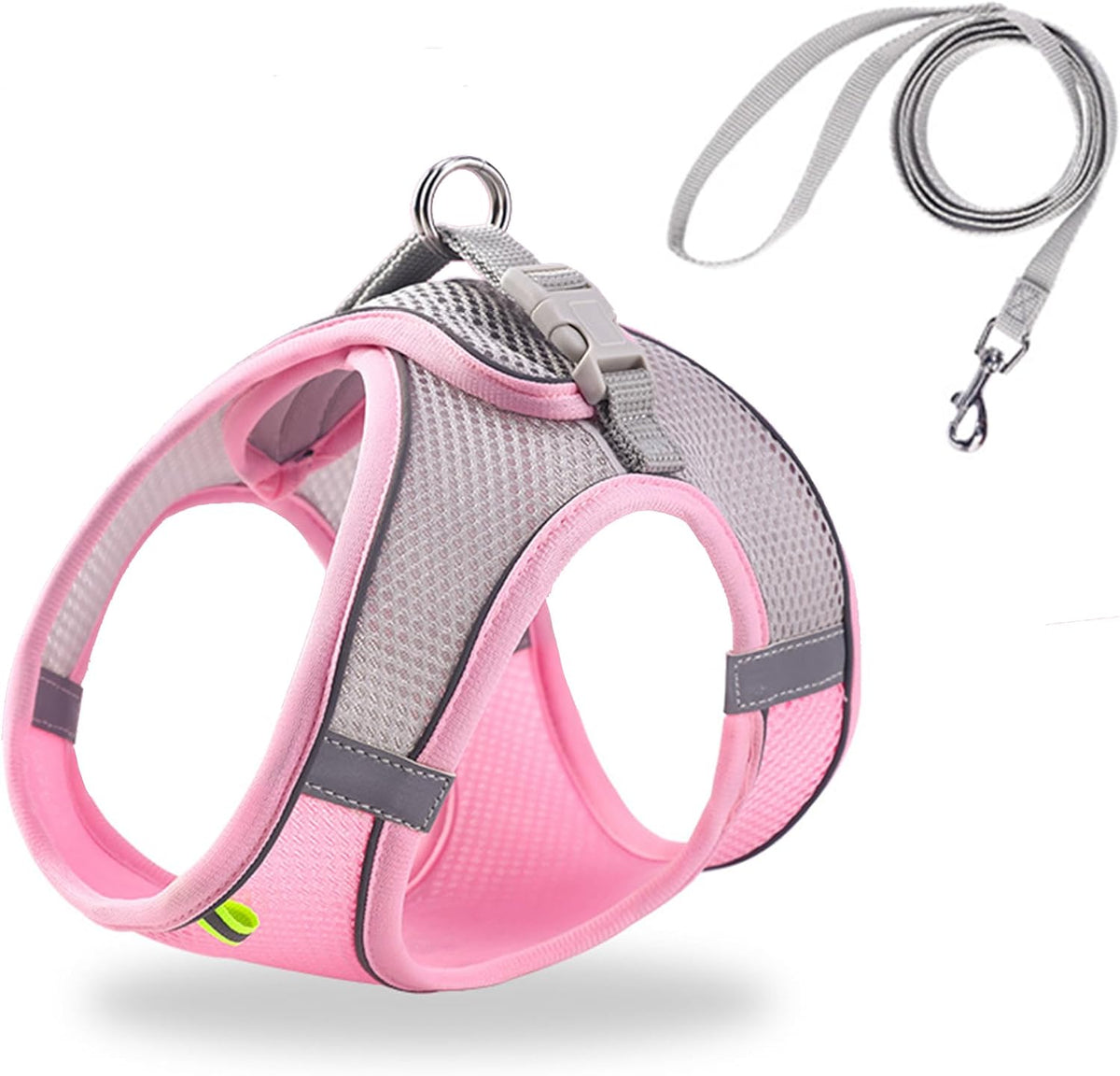 Cat Harness and Leash Set Soft Adjustable Escape Proof Cat Leash Breathable Comfortable Vest Easy to Wear Kitten/Small Dogs Harness for Outdoor Walking Green l