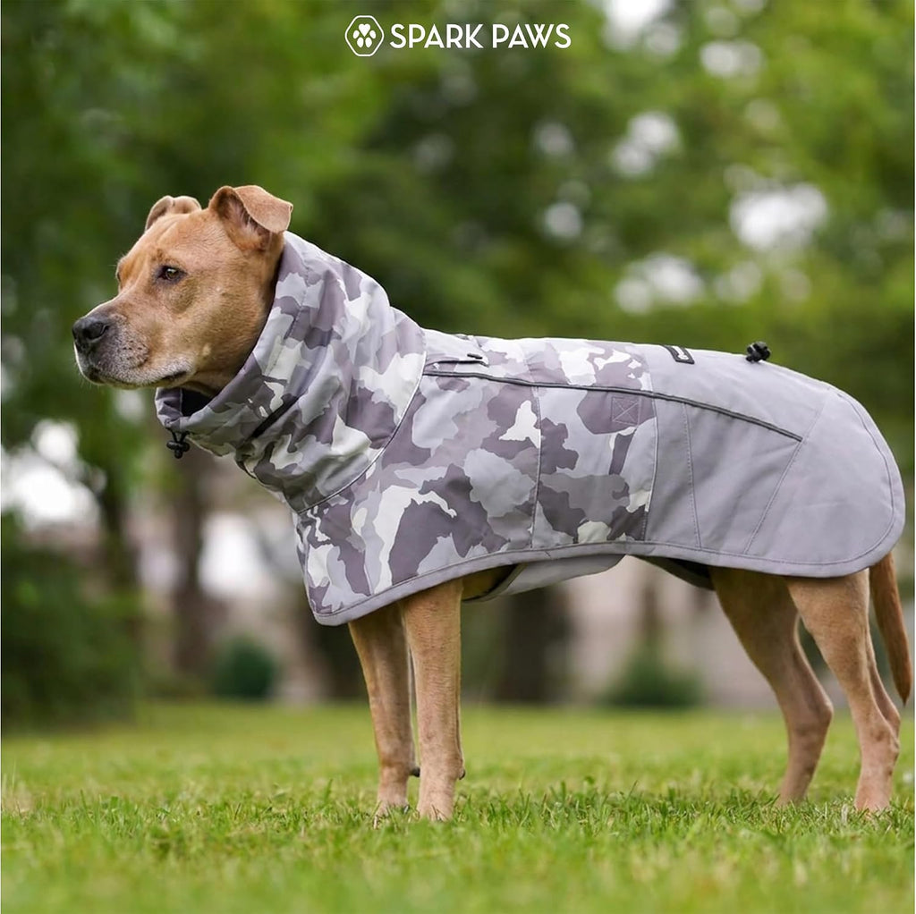 Spark Paws Dog Raincoat - Waterproof Rain Jacket w/Hood, Full Coverage
