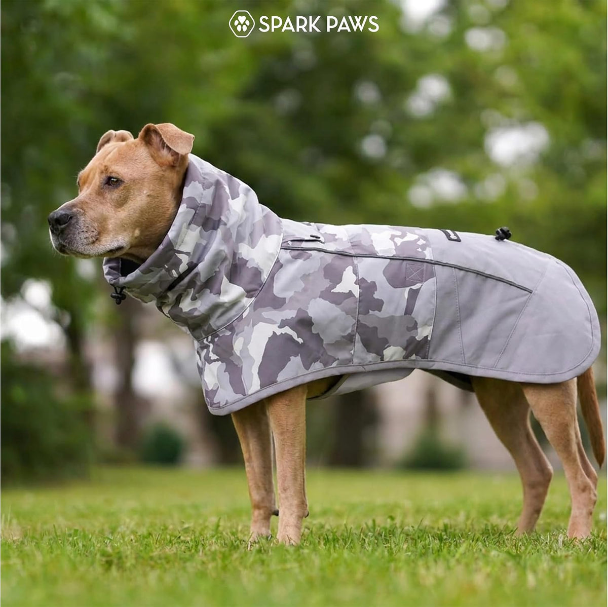 Spark Paws Dog Raincoat - Waterproof Rain Jacket w/Hood, Full Coverage