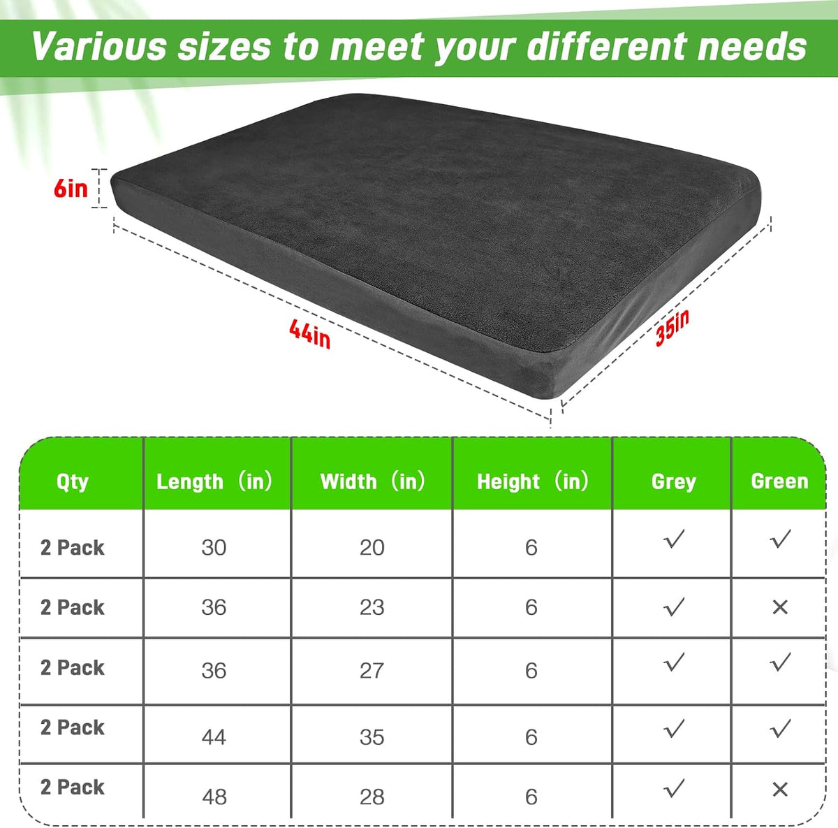 Dog Bed Covers Replacement Waterproof for Dog Bedding Washable Black 2 Pack 35" x 44" XL