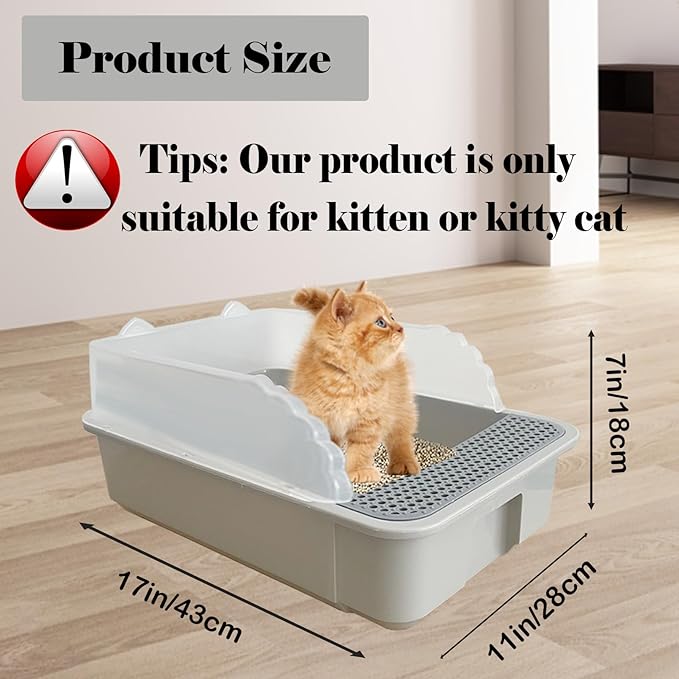 kathson Open Small Cat Litter Box - Image 2