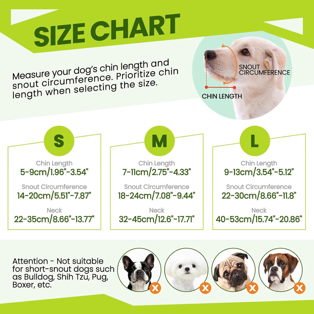 Dog Muzzle & Collar for Dogs, Soft Muzzles with D-Ring for Biting Barking