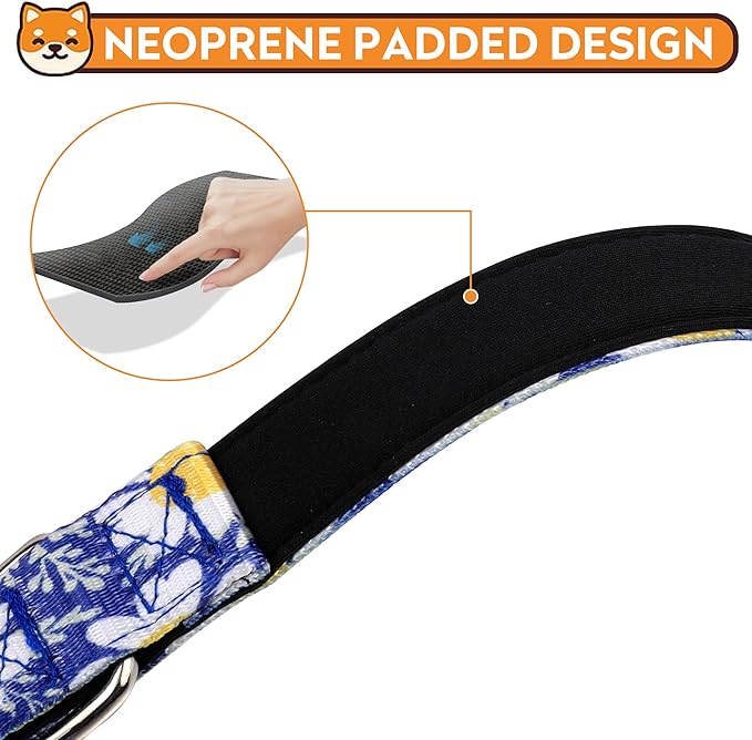Reflective Dog Collar, Adjustable Soft Neoprene Padded Nylon Pet Collars - Image 4
