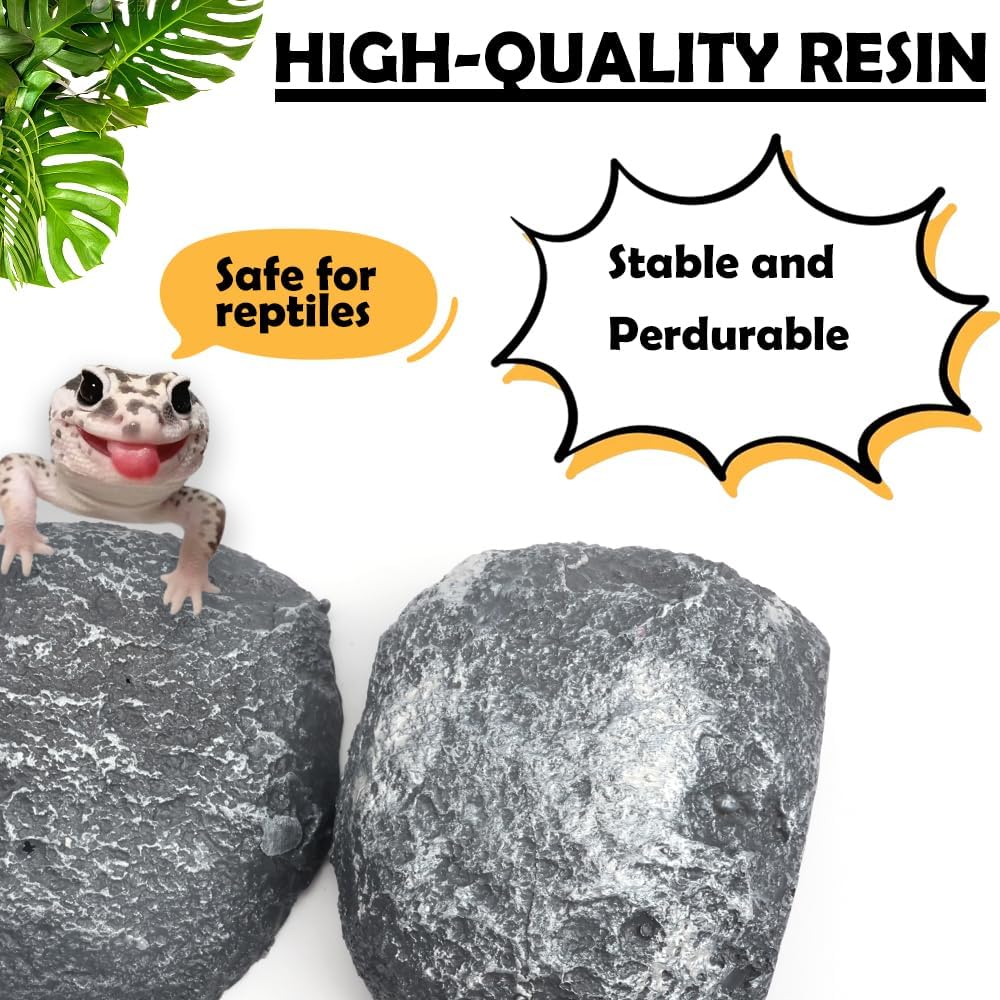 DQITJ Small Reptile Cave Magnetic Design for Easy Viewing Hideout Decoration for Spider Hermit Crab Gecko Corn Snake